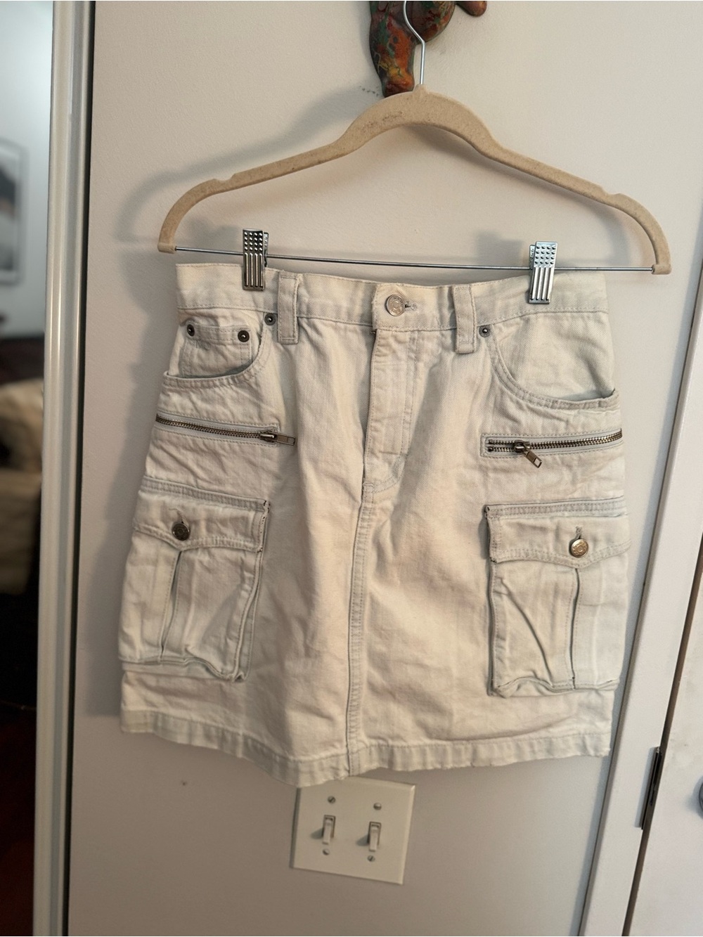 Marc Jacobs Cream Utility Mini Skirt